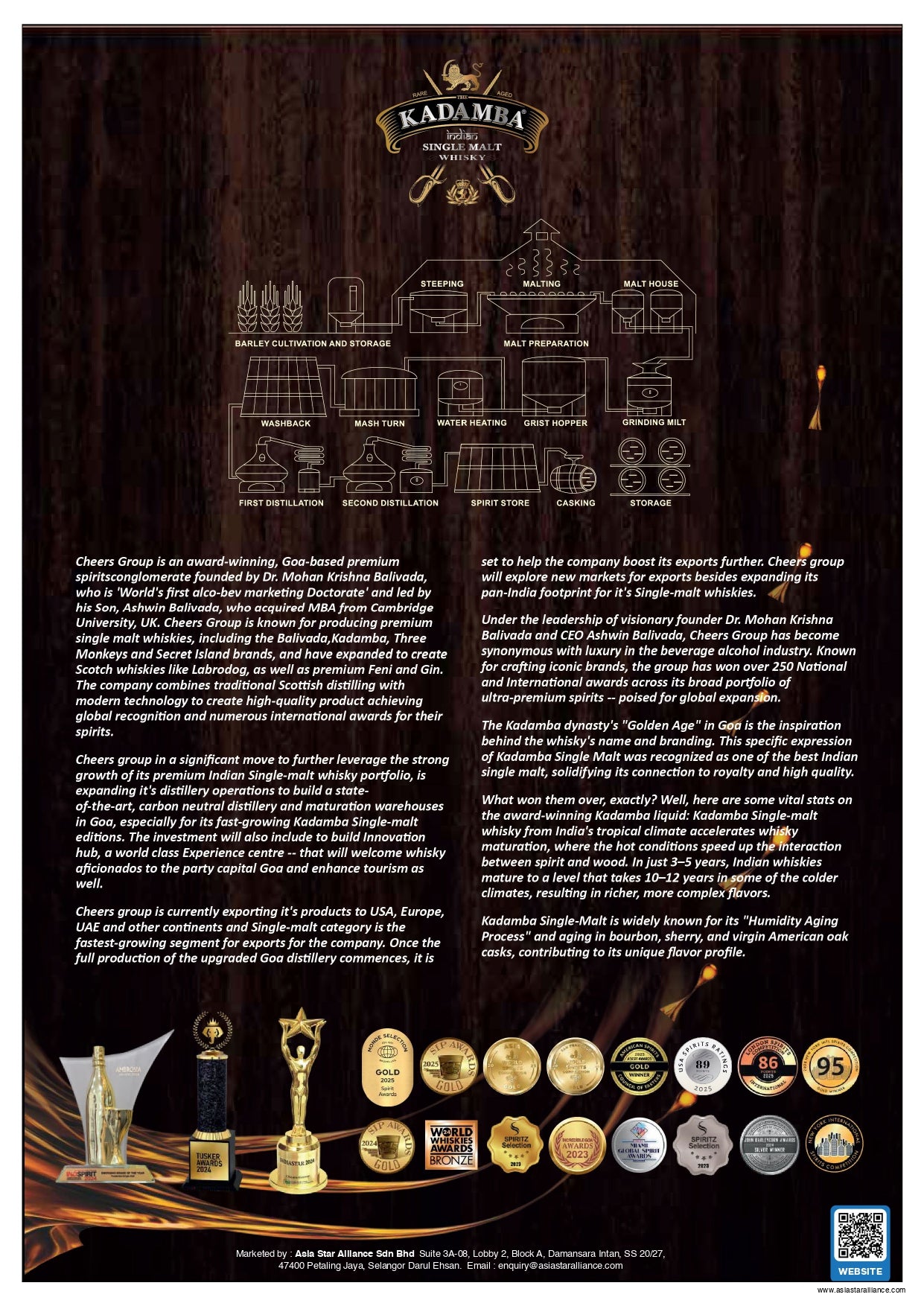 The Kadamba Indian Single Malt Whisky Caribbean Rum Cask Finished 750ml