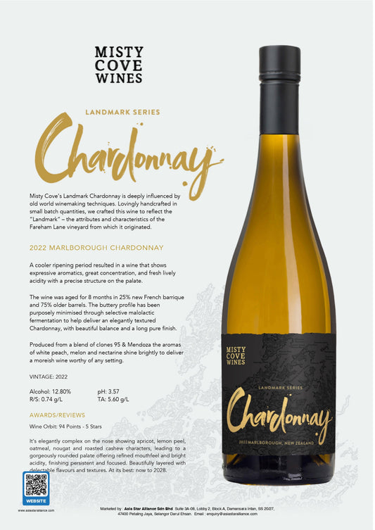 Misty Coves Wines - Landmark Series Chardonnay (2022) 750ml