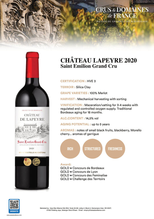 Chateau De Lapeyre - Saint Emilion Grand Cru (2020) 750ml