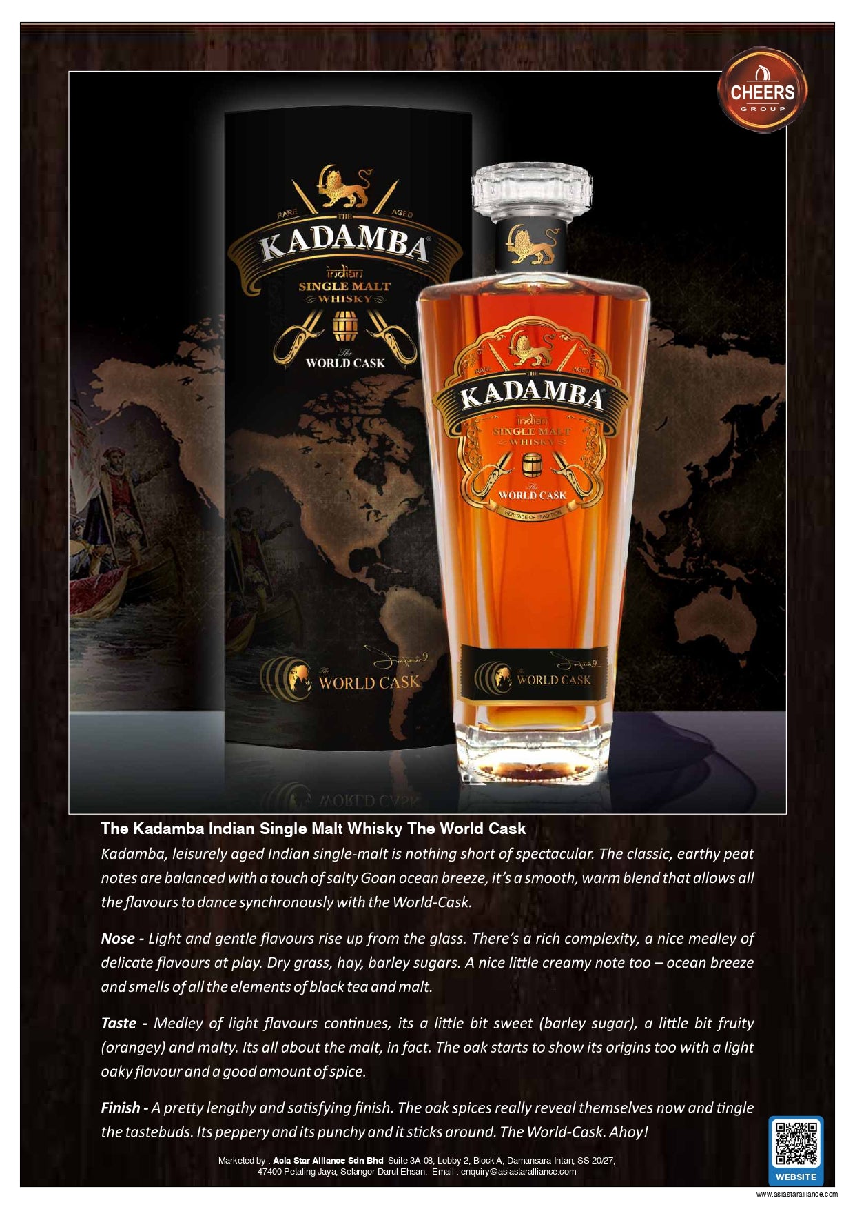 The Kadamba Indian Single Malt Whisky The World Cask 750ml