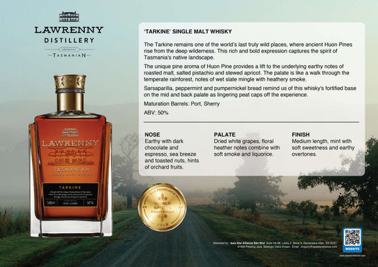 Lawrenny Tarkine Tasmanian Port/Sherry Single Malt Whisky 500ml
