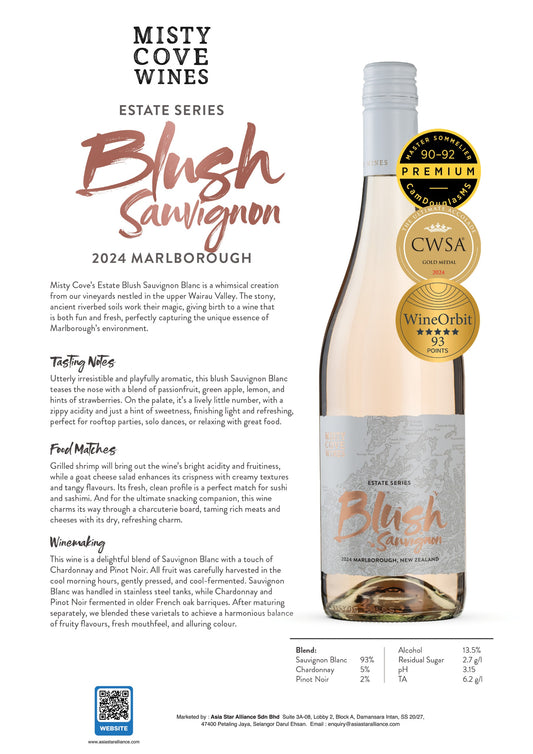 Misty Coves Wines - Estate Sauvignon Blush 750ml