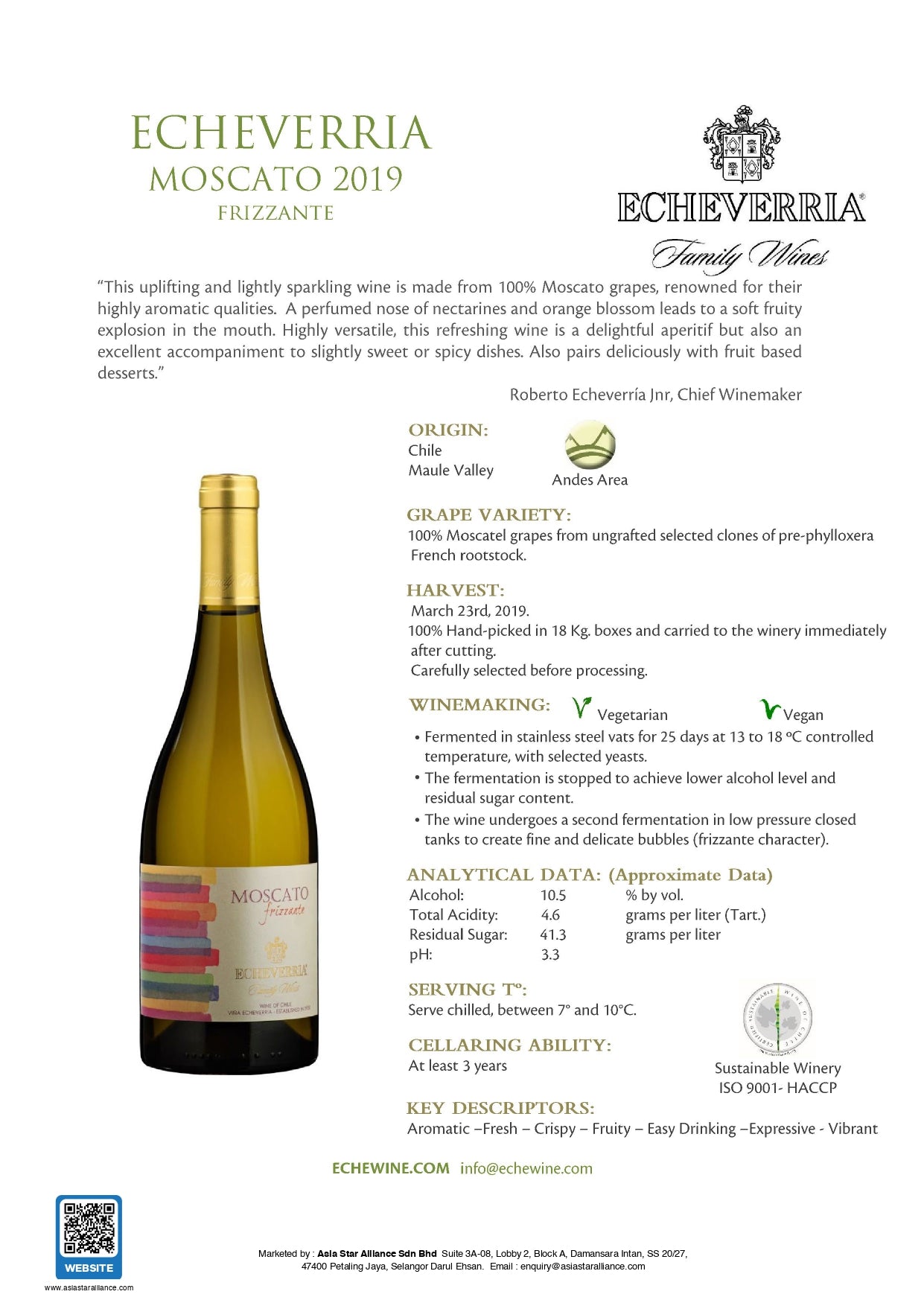 Echeverria Moscato Frizzante [750ml]