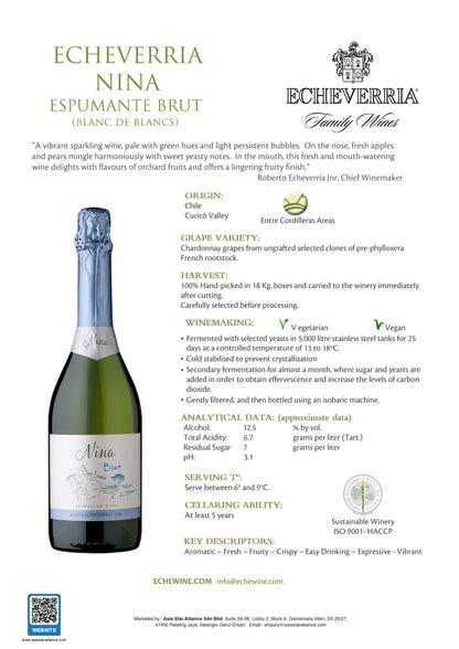 Echeverria Nina Brut Blanc De Blancs 750ml