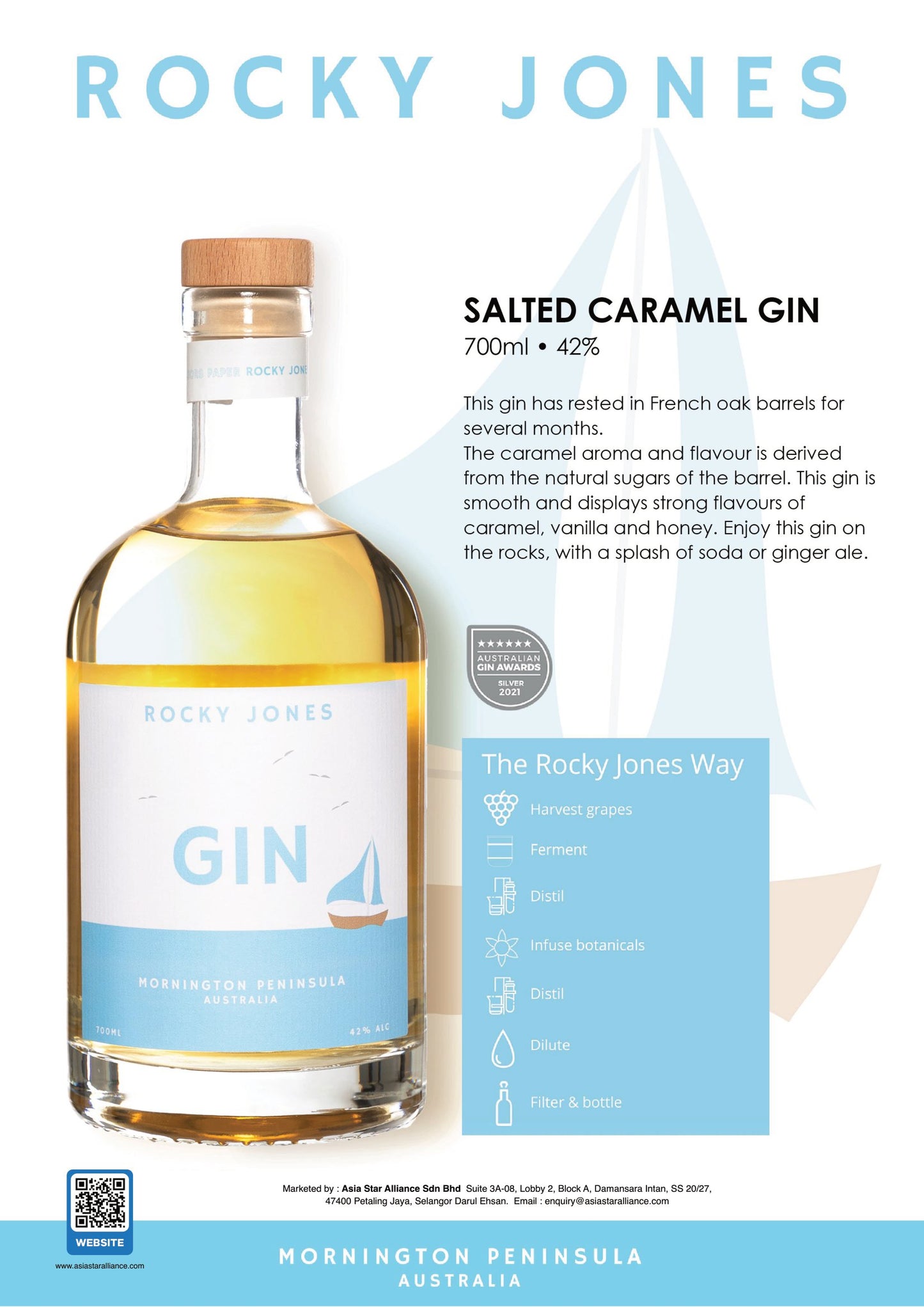 Rocky Jones Salted Caramel Gin [700ml]