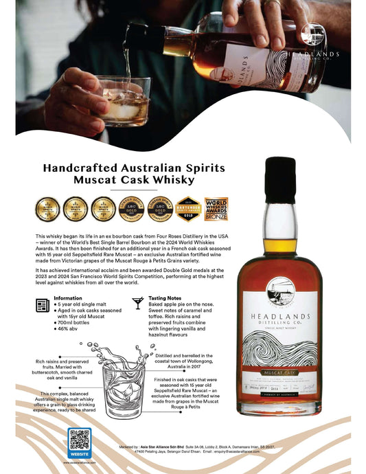 Headlands Muscat Cask Whisky 700ml