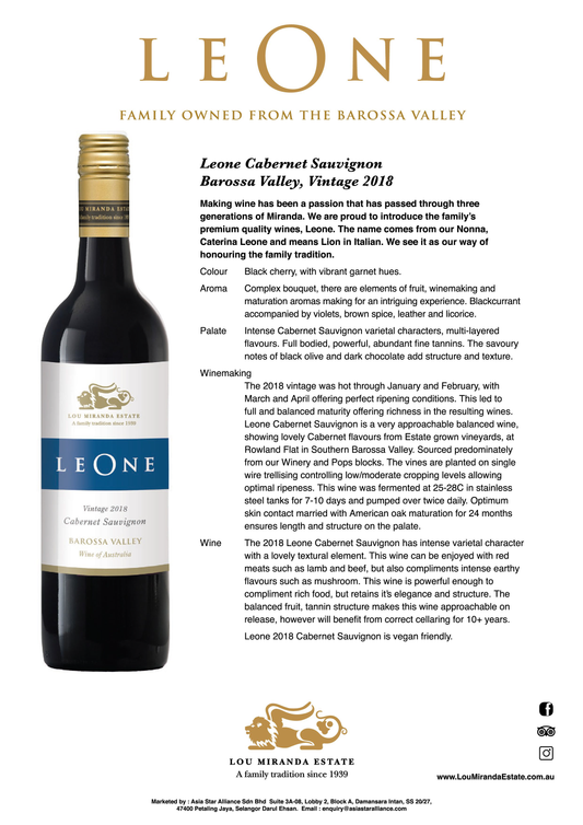 Leone Cabernet Sauvignon (2018) 750ml